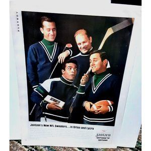 Vintage 1967 Jantzen Sweaters Don Meredith Bobby Hull Ad Original epherma